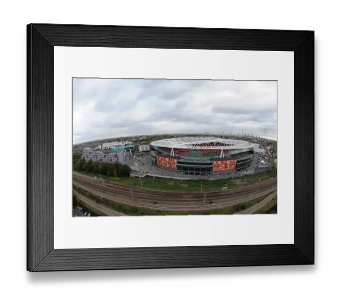 Framed Print : Emirates Stadium from the Harvist Estate. Arsenal 1: 0 Queens Park Rangers
