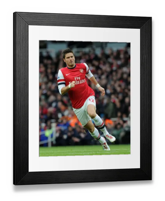 Framed Print : Olivier Giroud in Action: Arsenal vs. Queens Park Rangers, Premier League 2012-13