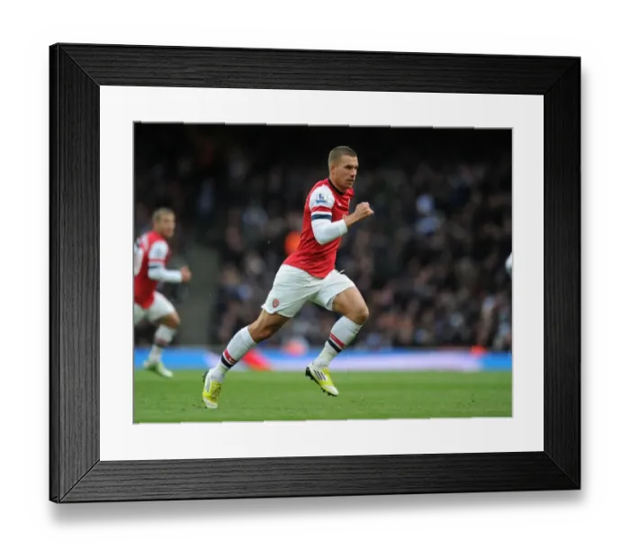 Framed Print : Arsenal's Podolski in Action: Arsenal vs. Queens Park Rangers, 2012-13 Premier League