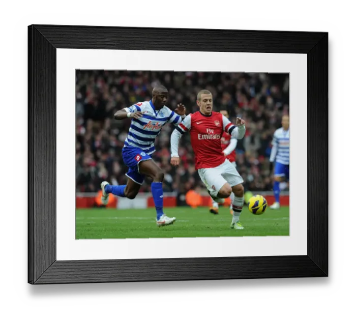 Framed Print : Clash of Midfield Titans: Jack Wilshere vs. Samba Diakite (2012-13) Framed Print : Clash of Midfield Titans: Jack Wilshere vs. Samba Diakite (2012-13)