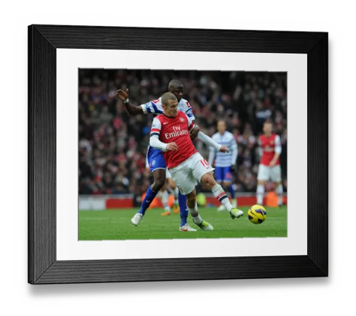 Framed Print : Jack Wilshere (Arsenal) Samba Diakite (QPR). Arsenal 1: 0 Queens Park Rangers Framed Print : Jack Wilshere (Arsenal) Samba Diakite (QPR). Arsenal 1: 0 Queens Park Rangers