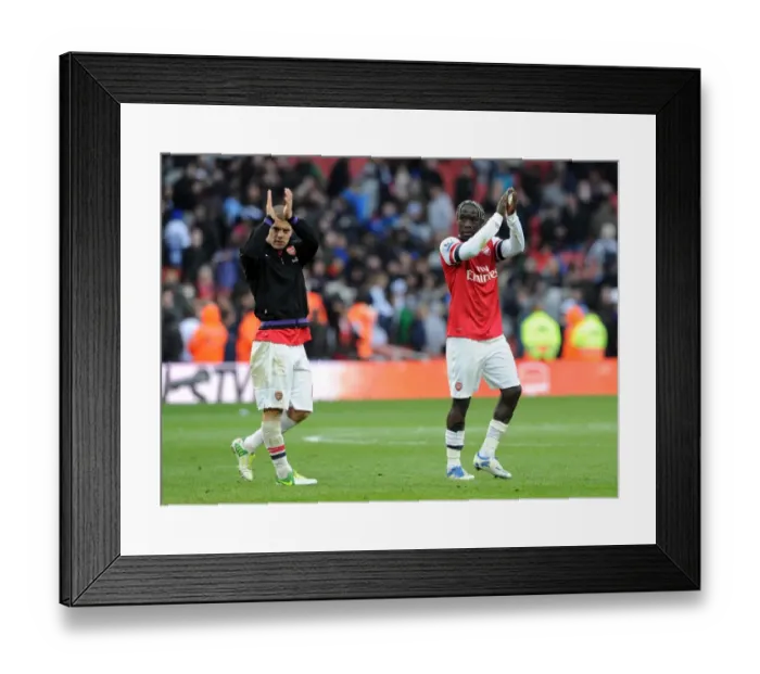 Framed Print : Arsenal Players Jack Wilshere and Bacary Sagna Celebrate with Fans after Victory over Queens Park Rangers Framed Print : Arsenal Players Jack Wilshere and Bacary Sagna Celebrate with Fans after Victory over Queens Park Rangers