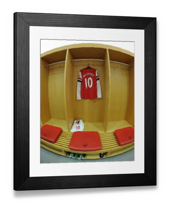 Framed Print : Jack Wilshere's Arsenal Shirt in the Changing Room (2012-13) Framed Print : Jack Wilshere's Arsenal Shirt in the Changing Room (2012-13)