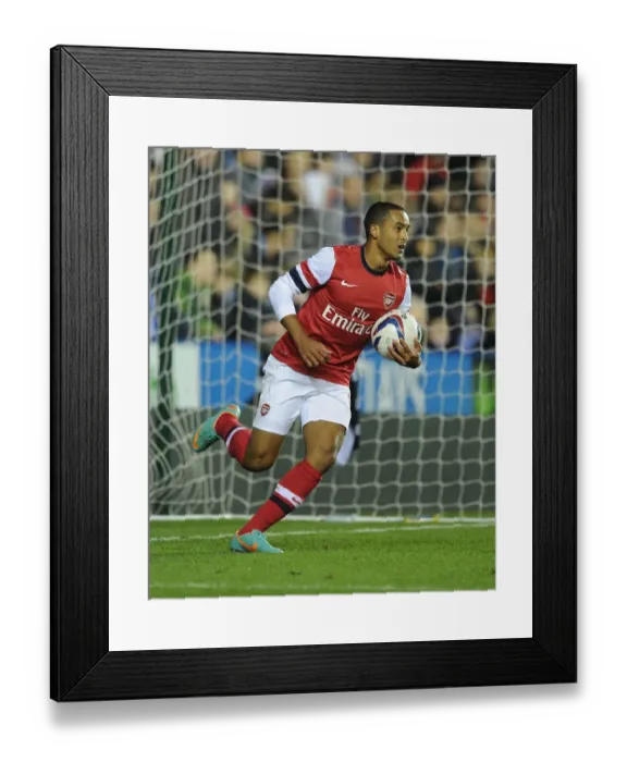 Framed Print : Theo Walcott Scores First as Arsenal Advance in Capital One Cup: Reading vs Arsenal, 2012-13