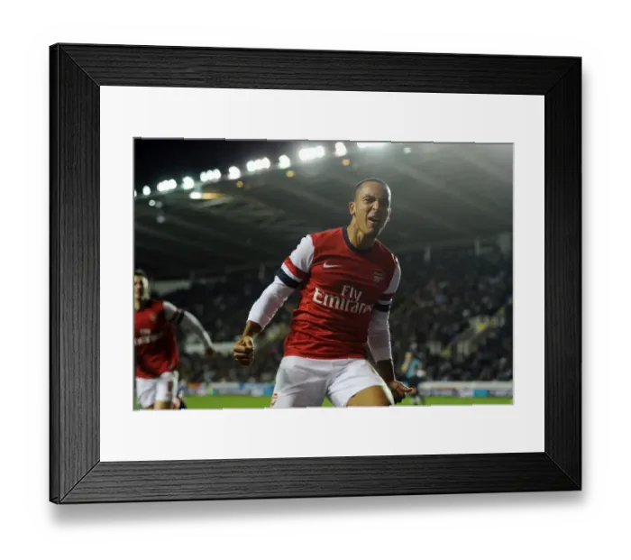 Framed Print : Theo Walcott's Hat-Trick: Arsenal's Commanding 6-1 Victory over Reading in Capital One Cup