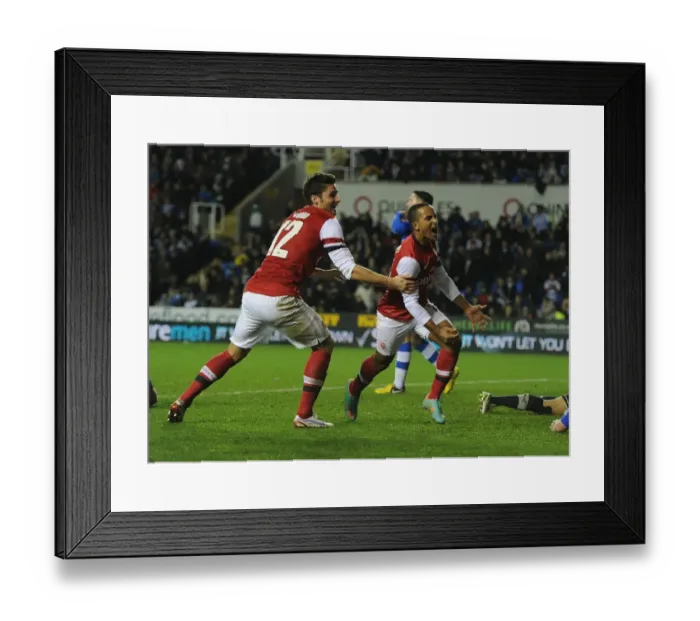 Framed Print : Theo Walcott and Olivier Giroud Celebrate Arsenal's Six Goals Against Reading (Capital One Cup 2012-13) Framed Print : Theo Walcott and Olivier Giroud Celebrate Arsenal's Six Goals Against Reading (Capital One Cup 2012-13)