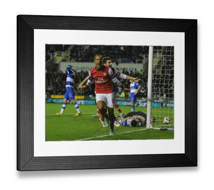 Framed Print : Theo Walcott's Hat-Trick: Arsenal's Commanding Victory over Reading in Capital One Cup