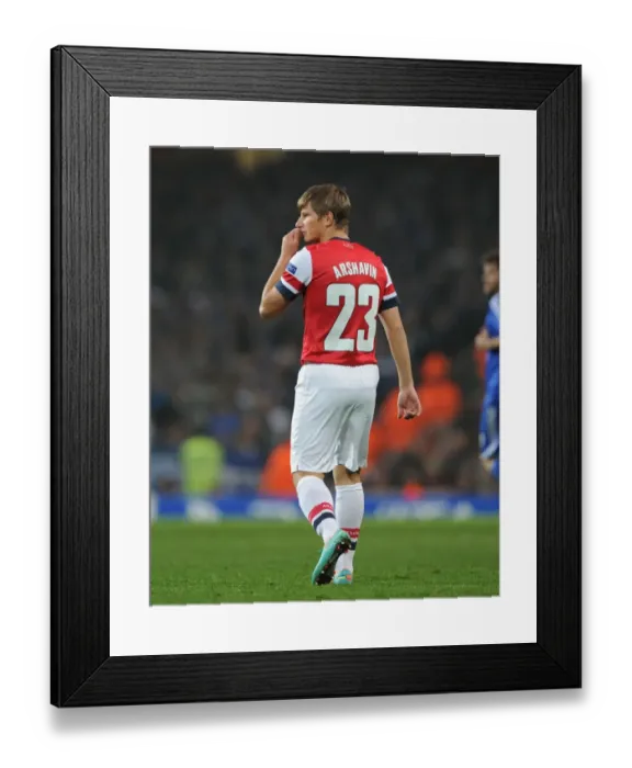 Framed Print : Andrey Arshavin in Action for Arsenal against Schalke 04, UEFA Champions League 2012-13