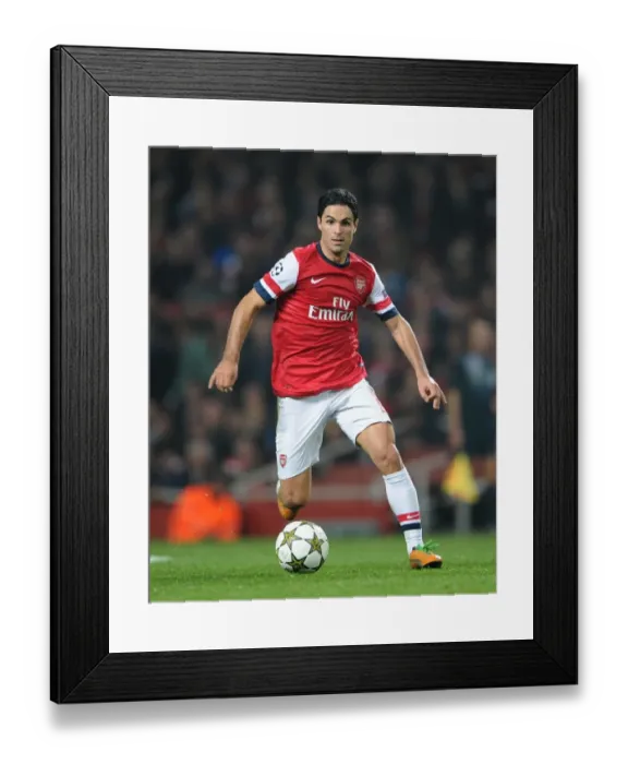 Framed Print : Mikel Arteta Leads Arsenal Against Schalke 04 in 2012-13 Champions League