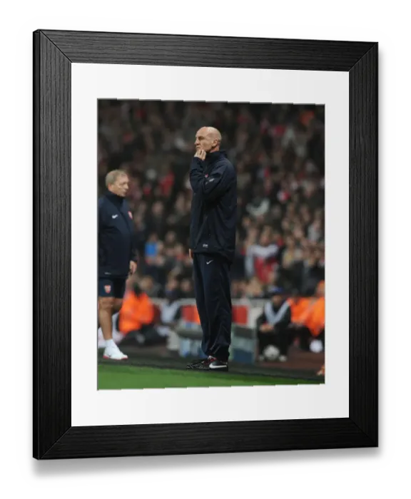 Framed Print : Steve Bould: Arsenal Assistant Manager during Arsenal v Schalke 04, UEFA Champions League (2012) Framed Print : Steve Bould: Arsenal Assistant Manager during Arsenal v Schalke 04, UEFA Champions League (2012)