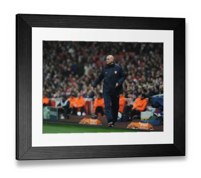 Framed Print : Steve Bould: Arsenal Assistant Manager at Emirates Stadium (Champions League Match vs. Schalke 04, 2012) Framed Print : Steve Bould: Arsenal Assistant Manager at Emirates Stadium (Champions League Match vs. Schalke 04, 2012)