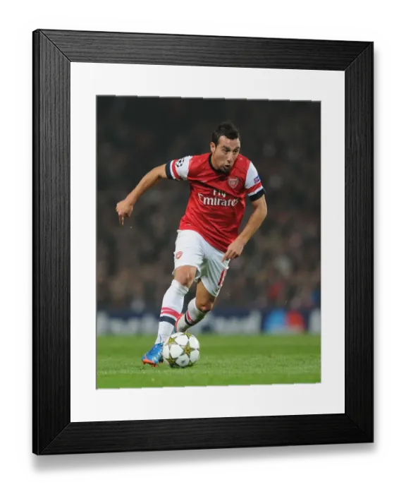 Framed Print : Santi Cazorla's Masterclass: Arsenal's Dominating Midfield Performance Against Schalke 04, UEFA Champions League 2012