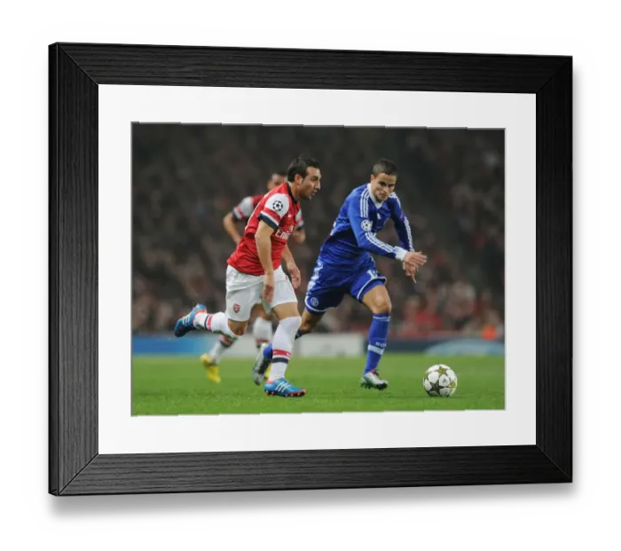 Framed Print : Santi Cazorla Outmaneuvers Ibrahim Afellay: Arsenal FC vs. FC Schalke 04, UEFA Champions League, 2012 Framed Print : Santi Cazorla Outmaneuvers Ibrahim Afellay: Arsenal FC vs. FC Schalke 04, UEFA Champions League, 2012