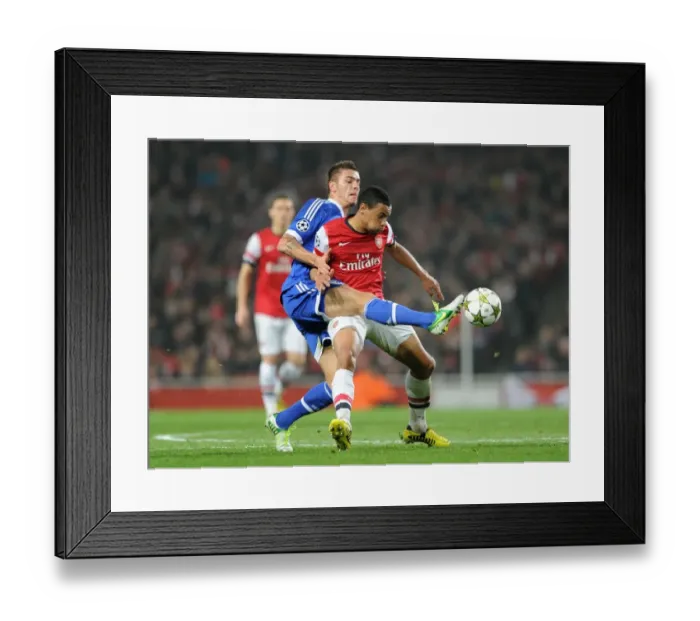 Framed Print : Arsenal vs Schalke: Coquelin vs Neustadter - UEFA Champions League Battle Framed Print : Arsenal vs Schalke: Coquelin vs Neustadter - UEFA Champions League Battle