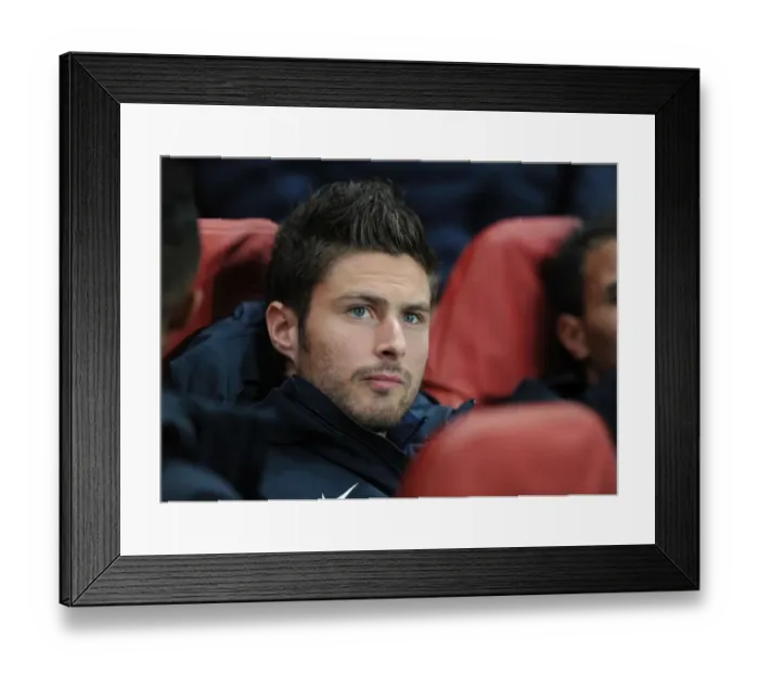 Framed Print : Olivier Giroud: Arsenal's Ready-to-Roar Striker Ahead of Arsenal v Schalke 04 UEFA Champions League Clash Framed Print : Olivier Giroud: Arsenal's Ready-to-Roar Striker Ahead of Arsenal v Schalke 04 UEFA Champions League Clash