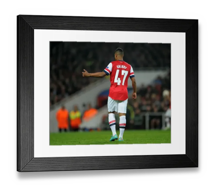 Framed Print : Serge Gnabry (Arsenal). Arsenal 0: 2 Schalke 04. UEFA Champions League. Group B