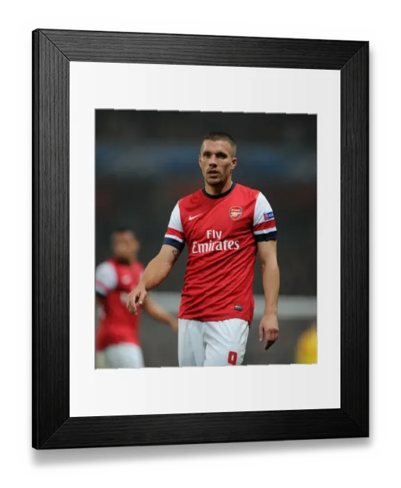 Framed Print : Lukas Podolski in Action: Arsenal vs. Schalke 04, UEFA Champions League 2012-13 Framed Print : Lukas Podolski in Action: Arsenal vs. Schalke 04, UEFA Champions League 2012-13
