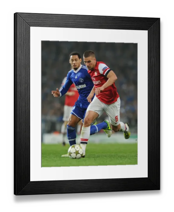 Framed Print : Lukas Podolski vs. Jermaine Jones: Battle at the Emirates - Arsenal FC vs. Schalke 04, UEFA Champions League, 2012 Framed Print : Lukas Podolski vs. Jermaine Jones: Battle at the Emirates - Arsenal FC vs. Schalke 04, UEFA Champions League, 2012