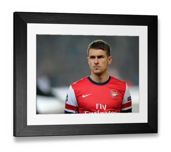 Framed Print : Aaron Ramsey in Action: Arsenal FC vs. FC Schalke 04, UEFA Champions League, 2012