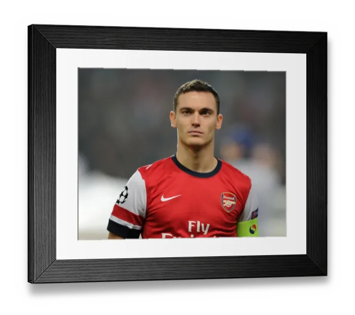Framed Print : Thomas Vermaelen in Action: Arsenal FC vs. FC Schalke 04, UEFA Champions League, 2012