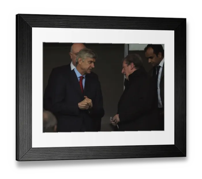 Framed Print : Arsene Wenger and Roy Hodgson Pre-Match Chat: Arsenal FC vs. FC Schalke 04, UEFA Champions League (2012)