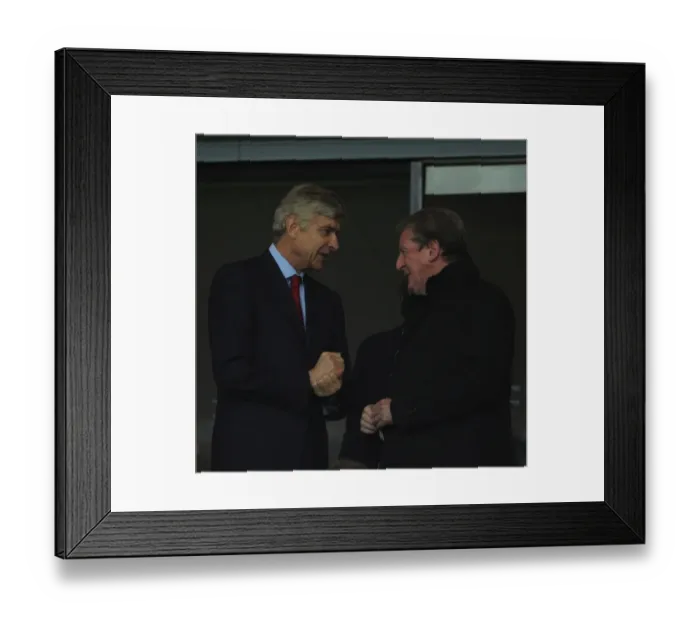 Framed Print : Arsene Wenger and Roy Hodgson: Pre-Match Conversation, Arsenal FC vs. FC Schalke 04, UEFA Champions League, 2012