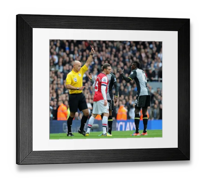 Framed Print : Red Card Drama: Adebayor Dismissed as Arsenal Face Tottenham in Premier League Clash Framed Print : Red Card Drama: Adebayor Dismissed as Arsenal Face Tottenham in Premier League Clash