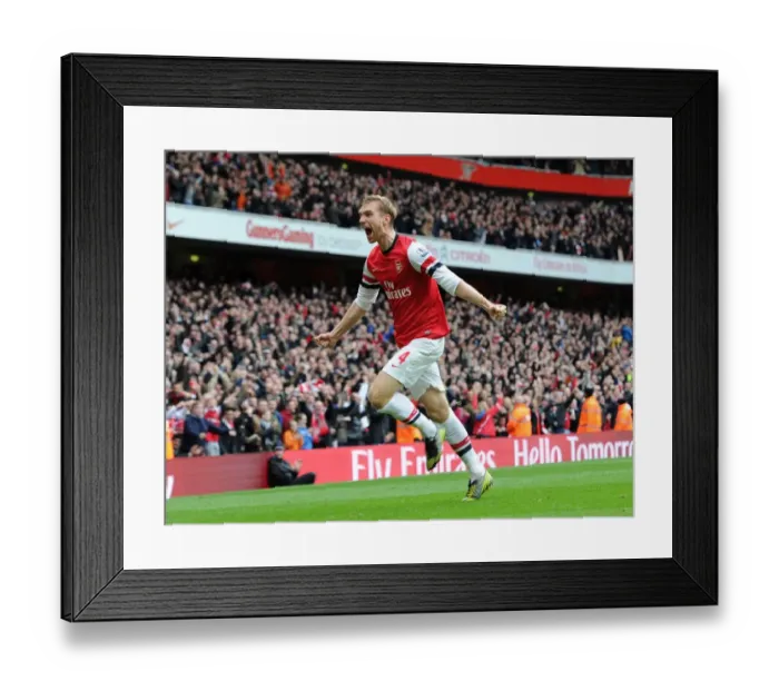 Framed Print : Mertesacker's Thriller: Arsenal's First Goal in a 5-2 Victory over Tottenham (17 / 11 / 12) Framed Print : Mertesacker's Thriller: Arsenal's First Goal in a 5-2 Victory over Tottenham (17 / 11 / 12)