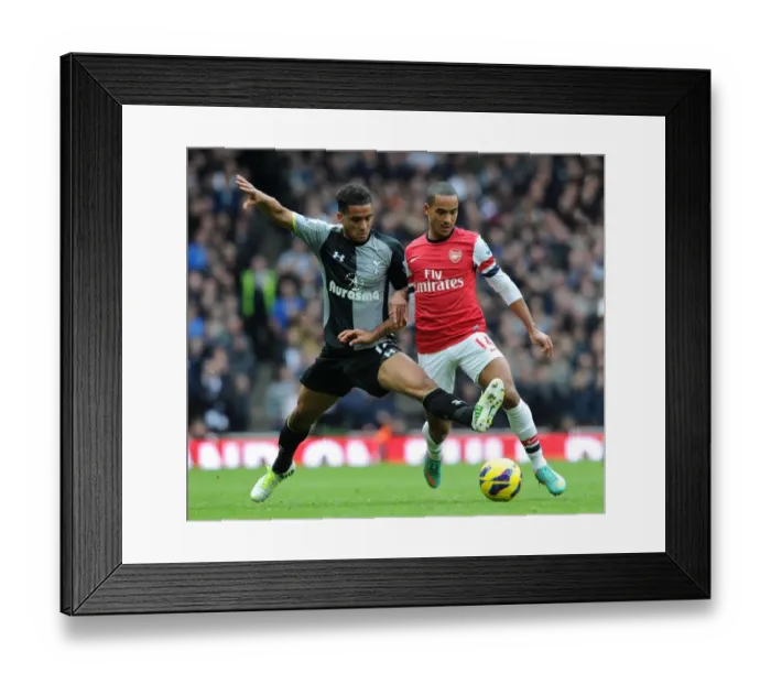 Framed Print : Theo Walcott vs. Kyle Naughton: A Football Rivalry Flares Up at Emirates Stadium (Arsenal vs. Tottenham Hotspur, 2012-13)