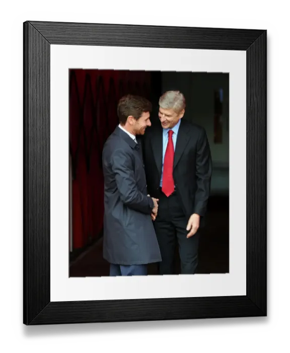 Framed Print : Arsene Wenger and Andre Villas-Boas: A Pre-Match Handshake at the Emirates Stadium (Arsenal v Tottenham Hotspur, 2012-13)