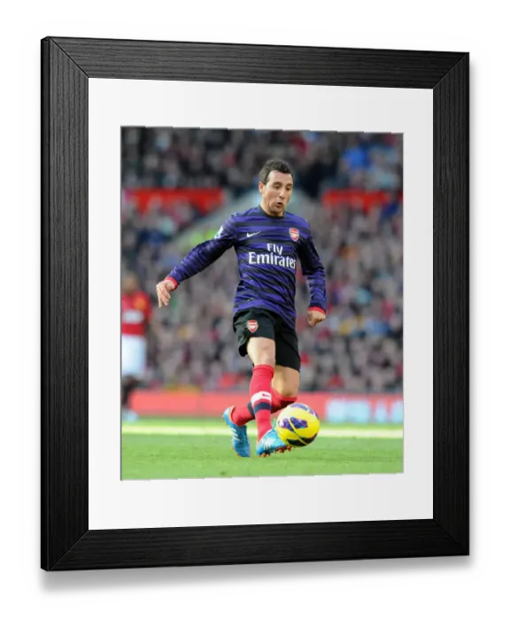 Framed Print : Santi Cazorla: Shining in the Red Sea of Old Trafford (2012-13) - Arsenal vs Manchester United