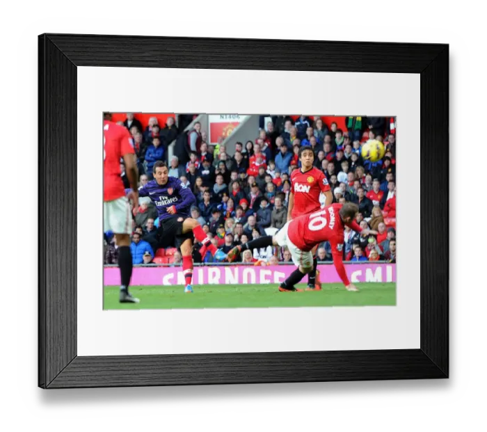 Framed Print : Santi Cazorla Scores Stunner Past Wayne Rooney: Manchester United vs. Arsenal, Premier League 2012-13 Framed Print : Santi Cazorla Scores Stunner Past Wayne Rooney: Manchester United vs. Arsenal, Premier League 2012-13