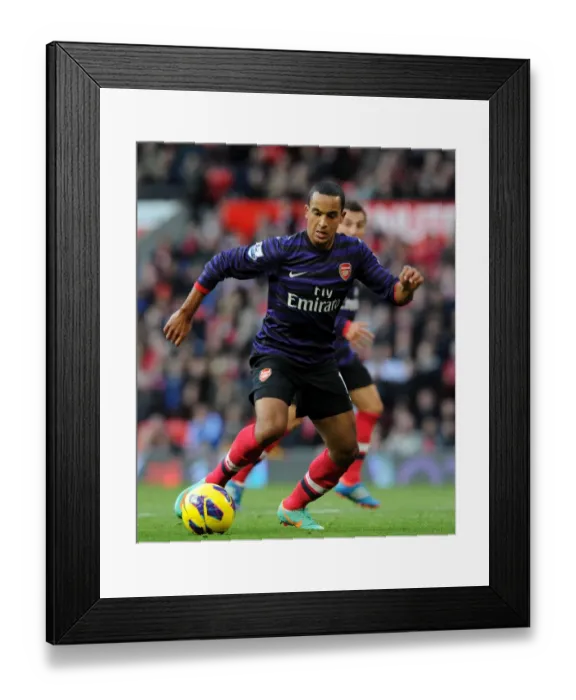 Framed Print : Theo Walcott Faces Manchester United: Arsenal vs. Manchester United, Premier League 2012-13