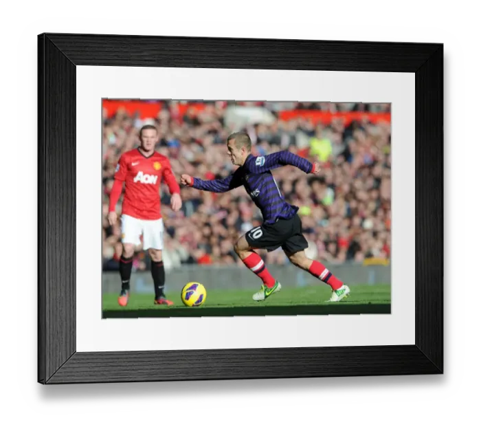 Framed Print : Jack Wilshere (Arsenal). Manchester United 2: 1 Arsenal. Barclays Premier League. Old Trafford Framed Print : Jack Wilshere (Arsenal). Manchester United 2: 1 Arsenal. Barclays Premier League. Old Trafford