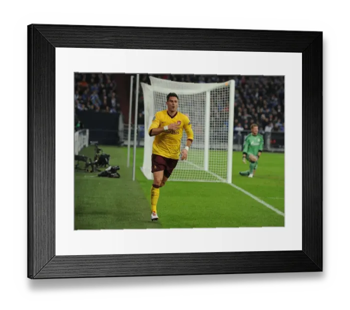 Framed Print : Olivier Giroud Scores Arsenal's Second Goal vs. Schalke 04 in 2012-13 UEFA Champions League Framed Print : Olivier Giroud Scores Arsenal's Second Goal vs. Schalke 04 in 2012-13 UEFA Champions League
