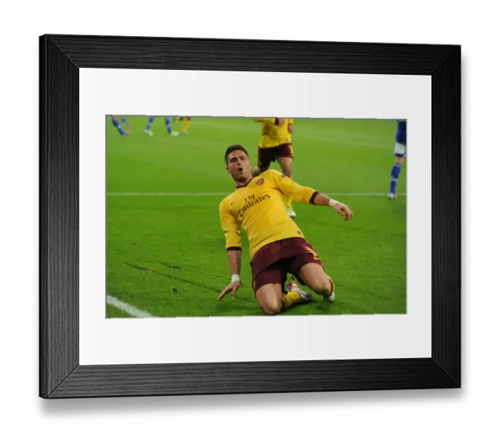 Framed Print : Olivier Giroud Scores Arsenal's Second Goal in 2012-13 UEFA Champions League Against Schalke 04 Framed Print : Olivier Giroud Scores Arsenal's Second Goal in 2012-13 UEFA Champions League Against Schalke 04