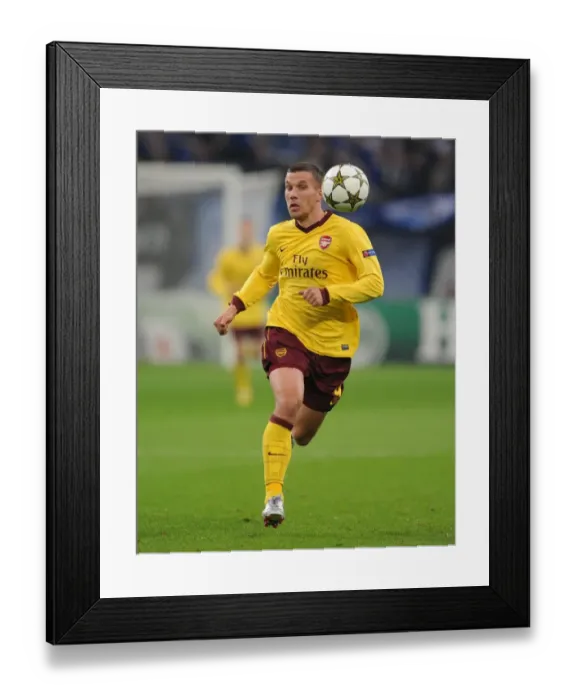 Framed Print : Lukas Podolski: A Former Hero Returns - Schalke 04 vs. Arsenal FC, UEFA Champions League, 2012