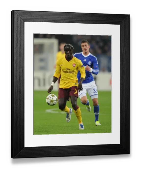 Framed Print : Bacary Sagna in Action: Schalke 04 vs. Arsenal FC, UEFA Champions League (2012)
