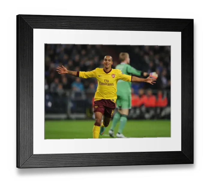 Framed Print : Theo Walcott's Goal: Arsenal's Victory Over Schalke 04 in the 2012-13 UEFA Champions League