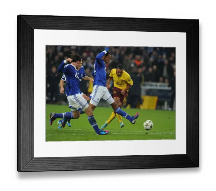Framed Print : Last-Minute Drama: Theo Walcott's Thwarted Goal vs. Schalke 04 (2012-13)