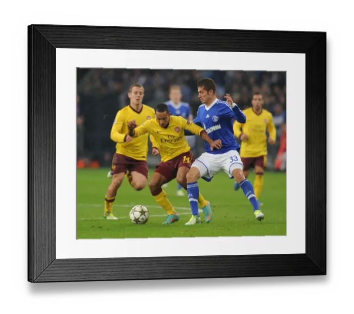 Framed Print : Theo Walcott vs. Roman Neustadter: A Battle in the UEFA Champions League between Schalke 04 and Arsenal FC Framed Print : Theo Walcott vs. Roman Neustadter: A Battle in the UEFA Champions League between Schalke 04 and Arsenal FC