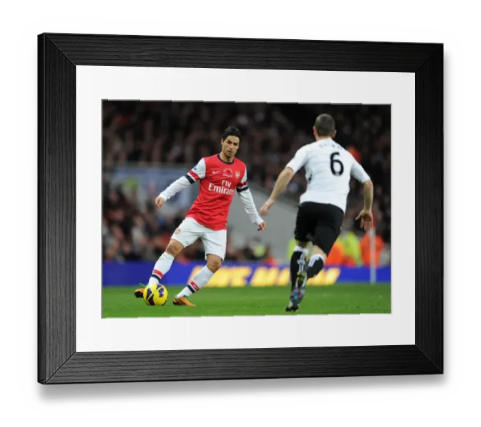 Framed Print : Mikel Arteta (Arsenal) Chris Baird (Fulham). Arsenal 3: 3 Fulham. Barclays Premier League Framed Print : Mikel Arteta (Arsenal) Chris Baird (Fulham). Arsenal 3: 3 Fulham. Barclays Premier League