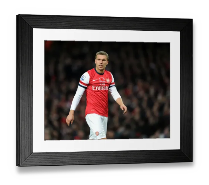 Framed Print : Lukas Podolski: In Action for Arsenal Against Fulham, Premier League 2012-13