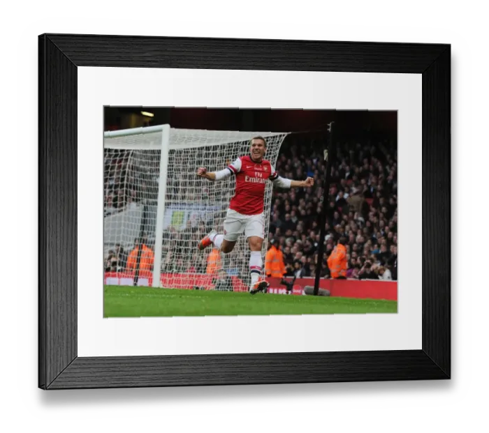 Framed Print : Lukas Podolski's Brace: Arsenal's Victory Over Fulham (2012-13) Framed Print : Lukas Podolski's Brace: Arsenal's Victory Over Fulham (2012-13)