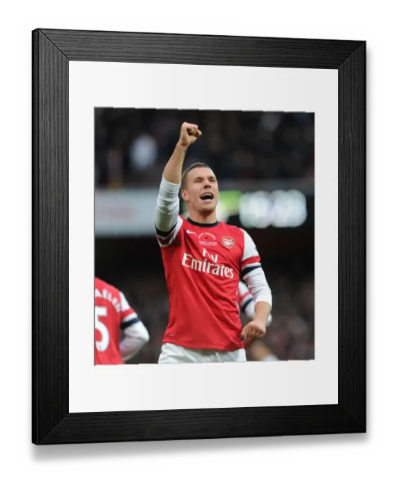 Framed Print : Lukas Podolski's Brace: Arsenal vs. Fulham, Premier League 2012-13