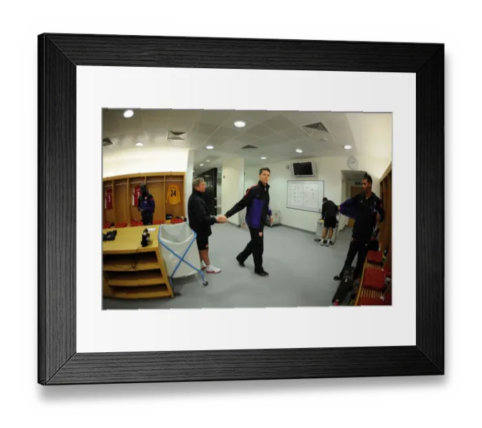 Framed Print : Arsenal FC: Wojciech Szczesny and Vic Akers Pre-Match at Emirates Stadium (Arsenal v Fulham, 2012-13)