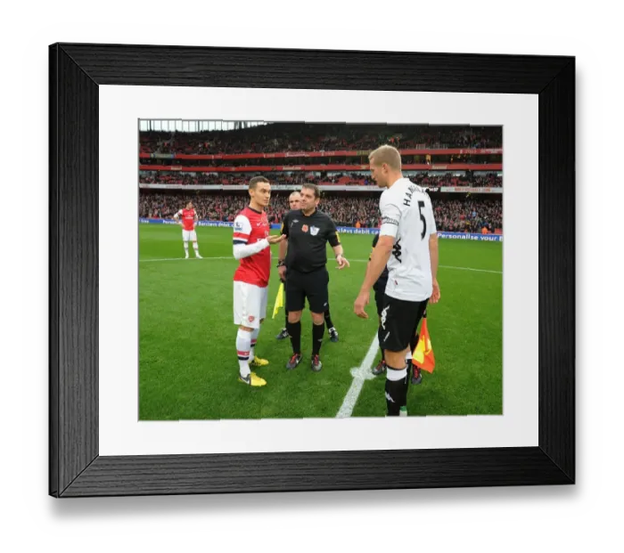 Framed Print : Arsenal vs. Fulham: Vermaelen vs. Hangeland - Premier League Captains Face Off (November 2012)