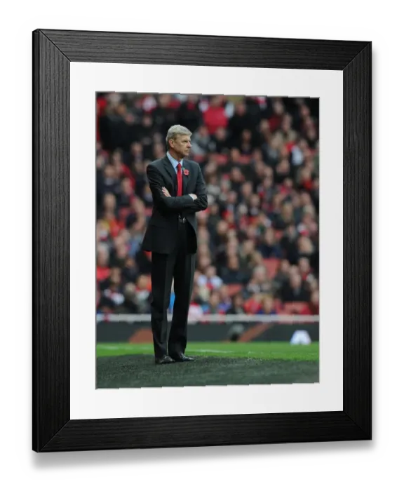 Framed Print : Arsene Wenger Leads Arsenal Against Fulham in Premier League, 2012