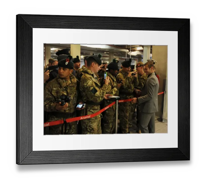 Framed Print : Arsenal's Jack Wilshere Honors Armed Forces Before Arsenal v Fulham Match (2012-13) Framed Print : Arsenal's Jack Wilshere Honors Armed Forces Before Arsenal v Fulham Match (2012-13)