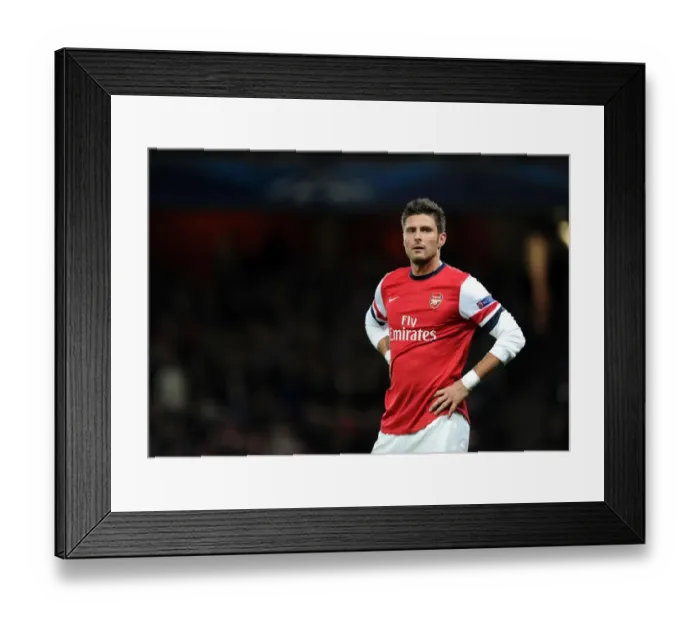 Framed Print : Olivier Giroud in Action: Arsenal vs Montpellier, UEFA Champions League 2012-13 Framed Print : Olivier Giroud in Action: Arsenal vs Montpellier, UEFA Champions League 2012-13